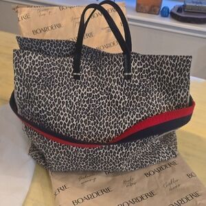 Clare V. SIMPLE TOTE Boarderie Leopard Print Tote Bag